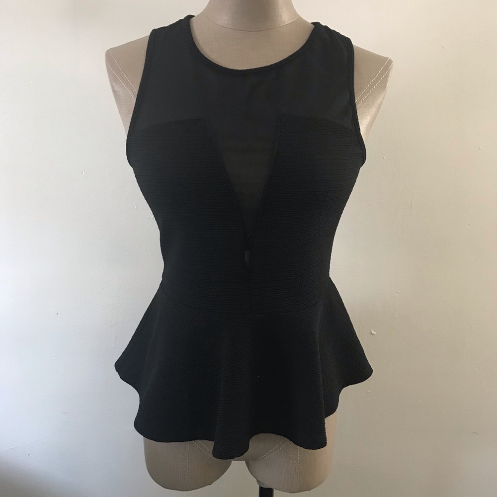 Material Girl Peplum Mesh Top